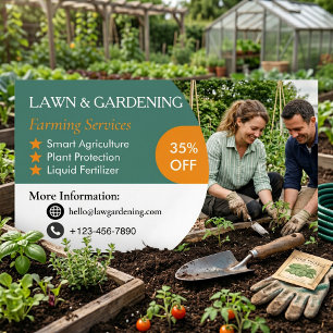 Professional Lawn Care & Gardening Services Business Card Magnet