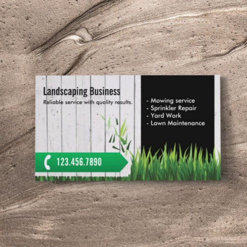 Professional Lawn Care  Landscaping Business Card
