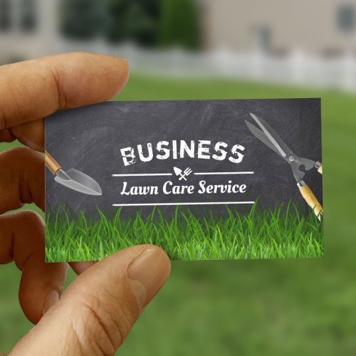 Professional Lawn Care  Landscaping Chalkboard Business Card