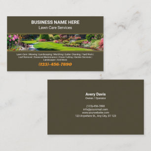 Professional Lawn Care Landscaping Garden Services Business Card
