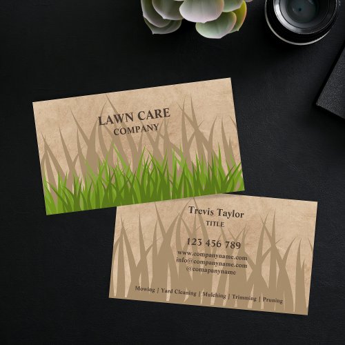 Professional Lawn Care Landscaping Garden Yard Business Card