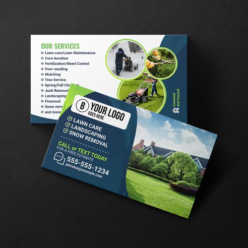 Professional Lawn Care Landscaping Gardening Tree Business Card