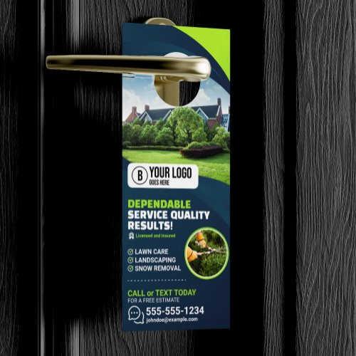 Professional Lawn Care Landscaping Gardening Tree Door Hanger