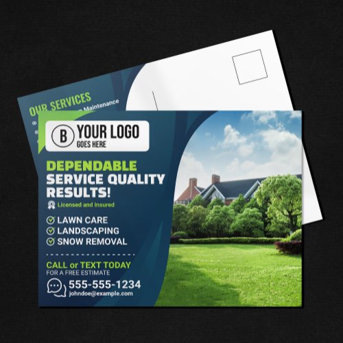 Professional Lawn Care Landscaping Gardening Tree Postcard