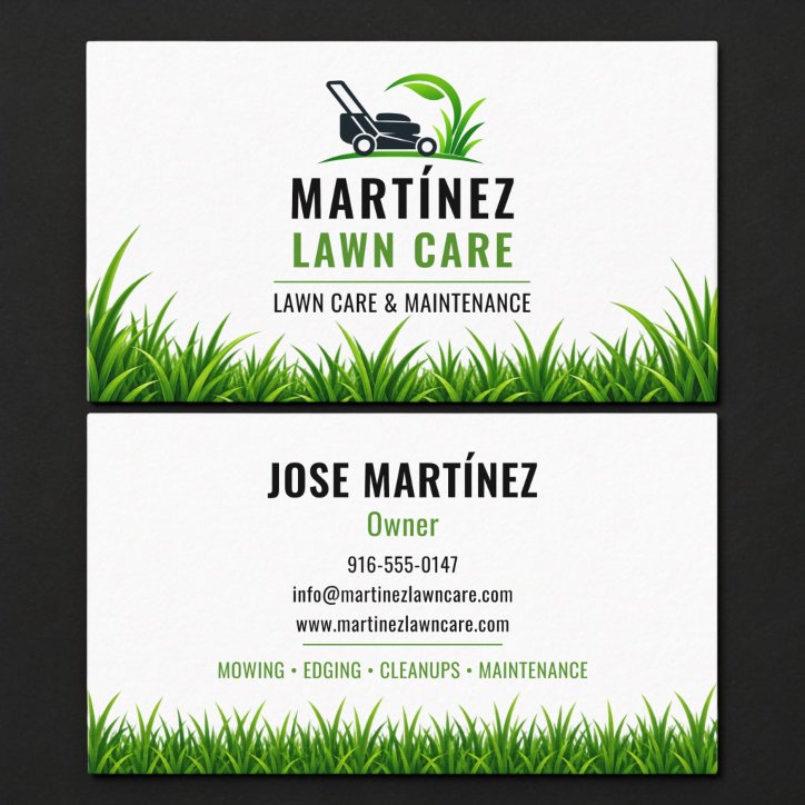 Professional Lawn Care Landscaping Service Business Card