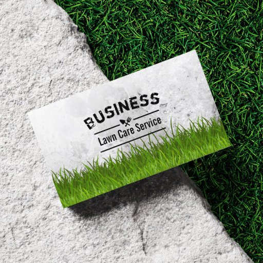 Customizable Professional Lawn Care &amp; Landscaping Service Business Card