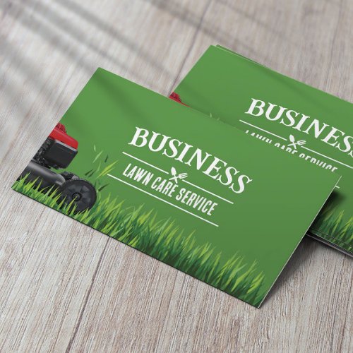 Professional Lawn Care  Landscaping Service Green Business Card