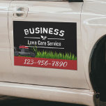 Professional Lawn Care &amp; Landscaping Service Red Car Magnet at Zazzle