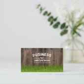 Professional Lawn Care & Landscaping Service Wood Business Card (Standing Front)