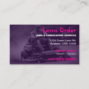 Professional Lawn Care & Landscaping Services Business Card