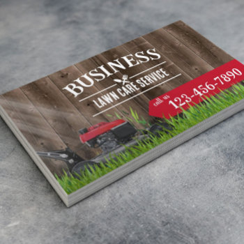 Professional Lawn Care & Landscaping Wood Business Card by cardfactory at Zazzle
