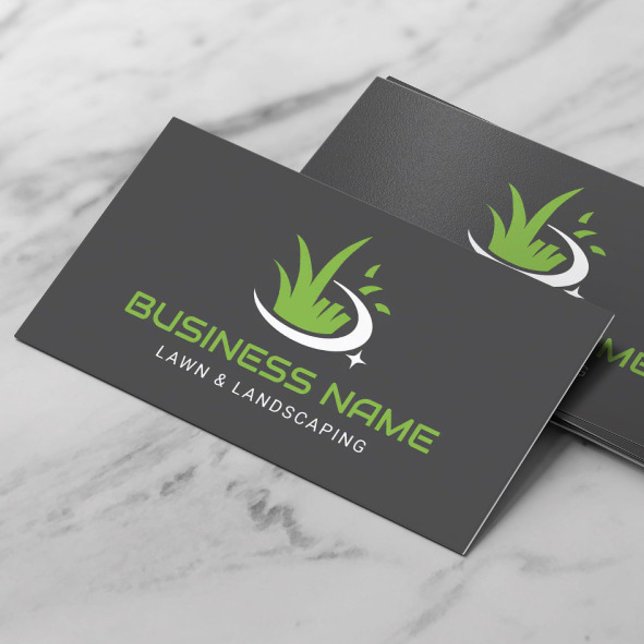 Professional Lawn Care Logo Plain Landscaping Business Card (Creator Uploaded)