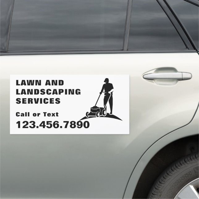 Professional Lawn Care Service Advertisement Car Magnet (In Situ)