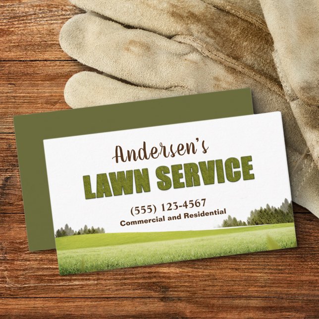 Professional Lawn Grass Landscaping Yard Service Business Card (Creator Uploaded)