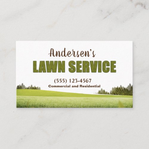 Professional Lawn Grass Landscaping Yard Service Business Card