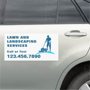 Professional Lawn Landscaping Business Advertising Car Magnet