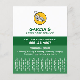 Professional Lawn Mower Service Tear Off Strips Flyer