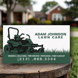 Professional Lawn Mowing Service Green Business Ca Card