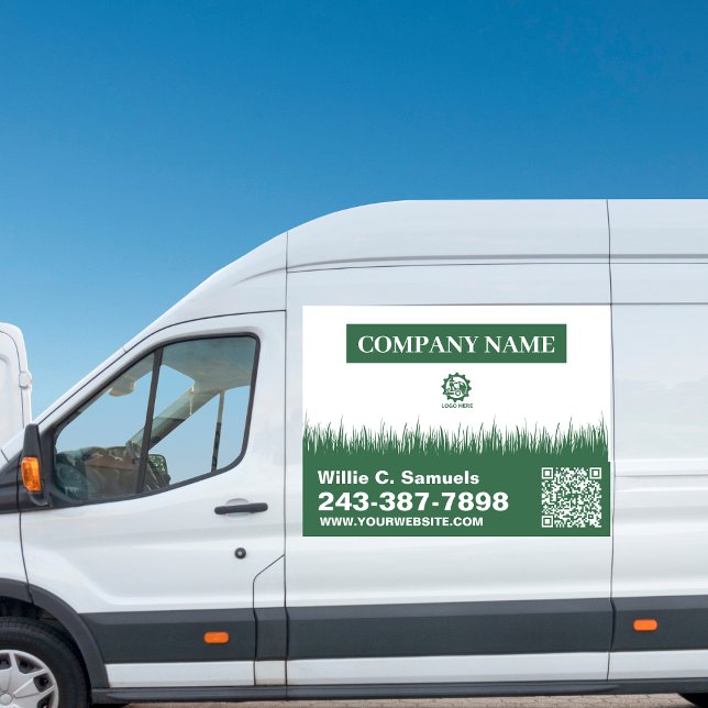 Professional Lawn Service Contact info QR code Car Magnet (Creator Uploaded)