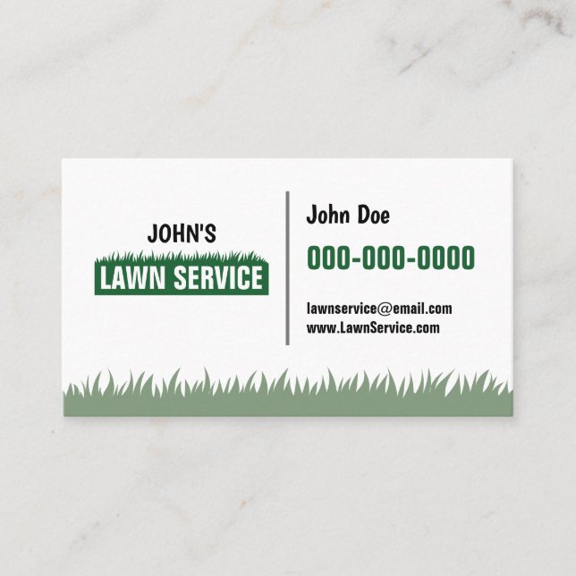 Professional Lawn Service Double Sided Business Card (Front)
