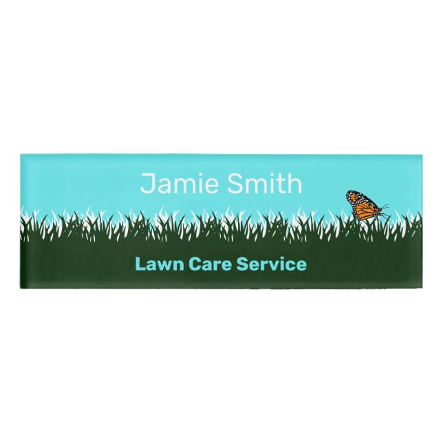 Professional Lawn Service Lawn Silhouette Name Tag (Front)