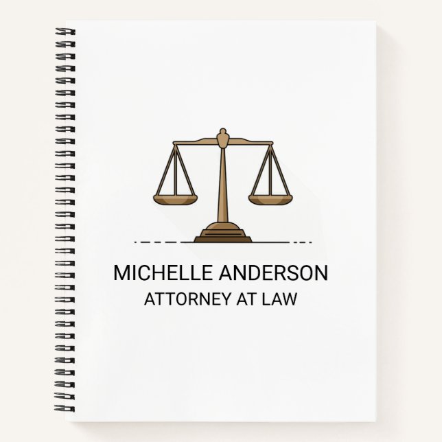 Professional Lawyer Attorney Black and white Notebook (Front)