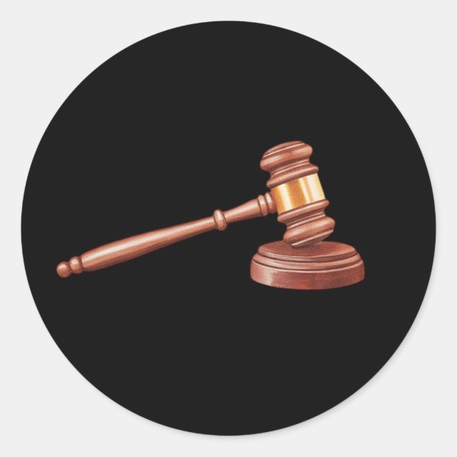 Professional Lawyer Attorney Black  Classic Round Sticker (Front)