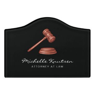 Professional Lawyer Attorney luxury Black Door Sign