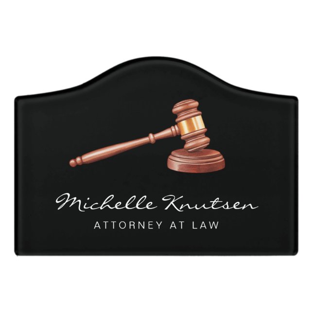 Professional Lawyer Attorney luxury Black  Door Sign (Small Crest Front)