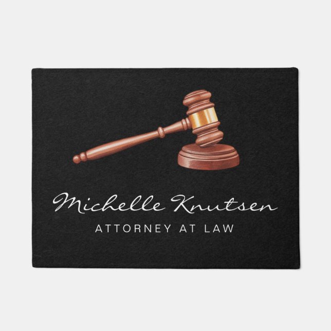 Professional Lawyer Attorney luxury Black  Doormat (Front)