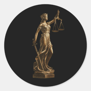 Professional Lawyer Attorney luxury Black Gold Classic Round Sticker