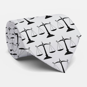 Professional Lawyer Attorney luxury Black White Neck Tie