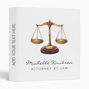 Professional Lawyer Attorney luxury Gold White 3 Ring Binder