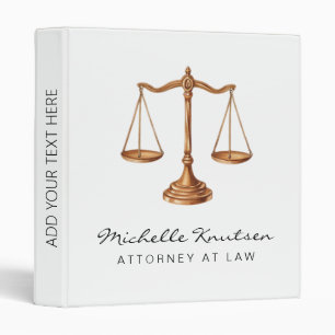 Professional Lawyer Attorney luxury Gold White 3 Ring Binder