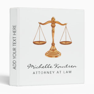 Professional Lawyer Attorney luxury Gold White 3 Ring Binder