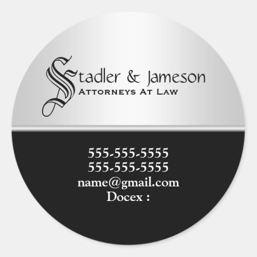 Professional lawyer modern round  Personalize Classic Round Sticker