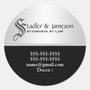 Professional lawyer modern round Personalize Classic Round Sticker