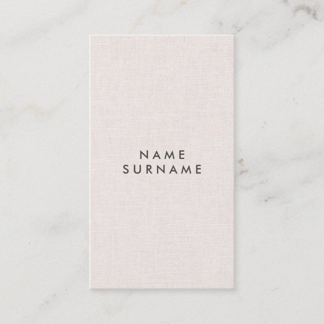 Professional Layout Linen Vertical Business Card (Front)