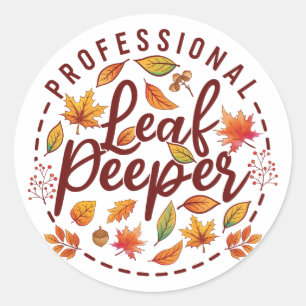 Professional Leaf Peeper Autumn Colorful Leaves Classic Round Sticker