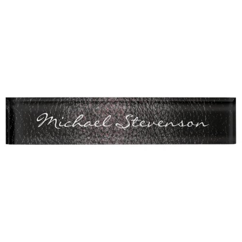 Professional Leather Effect Business Nameplate