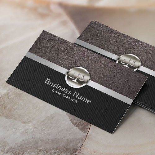 Professional Leather  Metal Attorney Lawyer Business Card