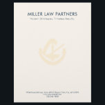 Professional Legal Business Letterhead<br><div class="desc">Make a lasting impression with this meticulously crafted business letterhead designed specifically for attorneys and law firms. The understated yet impactful design features a subtle modern legal emblem at the top, complemented by your customizable company name, tagline, and contact information in modern sans serif typography. The ivory logo and navy...</div>