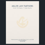 Professional Legal Business Letterhead<br><div class="desc">Make a lasting impression with this meticulously crafted business letterhead designed specifically for attorneys and law firms. The understated yet impactful design features a subtle modern legal emblem at the top, complemented by your customizable company name, tagline, and contact information in modern sans serif typography. The ivory logo and navy...</div>