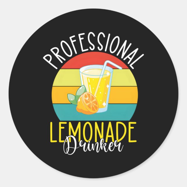 Professional Lemonade Drinker Lemonade Classic Round Sticker (Front)
