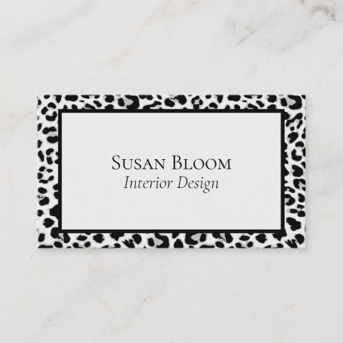 Professional Leopard Print Black and Grey  Business Card