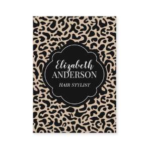 Professional Leopard Print Hair Stylist Business Card