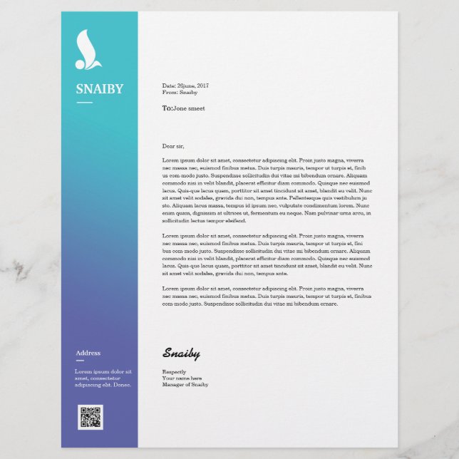 Professional Letterhead (Front)