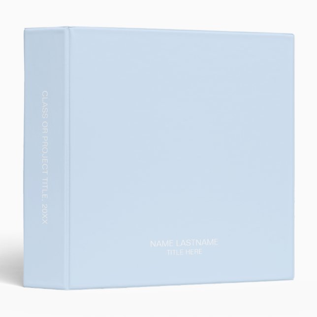 Professional light blue custom name title elegant 3 ring binder (Front/Spine)