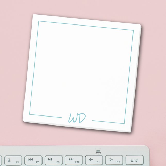 Professional Light Blue Monogram Initials Post-it Notes (Creator Uploaded)