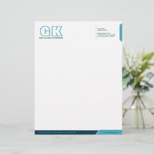 Professional Light & Dark Teal Letterhead